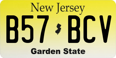 NJ license plate B57BCV