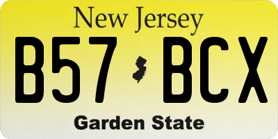 NJ license plate B57BCX