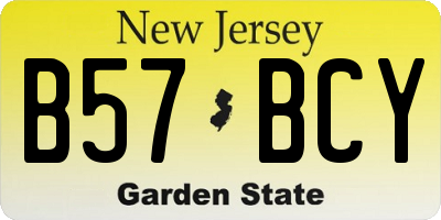 NJ license plate B57BCY