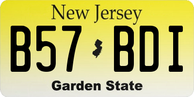 NJ license plate B57BDI