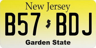 NJ license plate B57BDJ