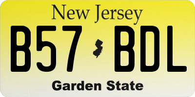 NJ license plate B57BDL
