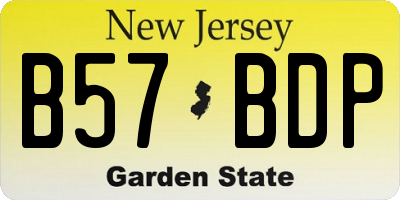 NJ license plate B57BDP
