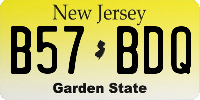 NJ license plate B57BDQ