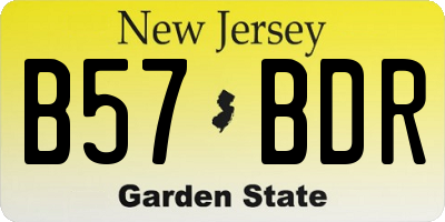 NJ license plate B57BDR