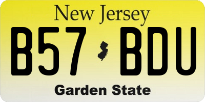 NJ license plate B57BDU