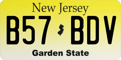 NJ license plate B57BDV