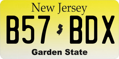 NJ license plate B57BDX
