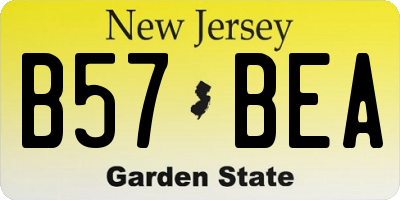 NJ license plate B57BEA