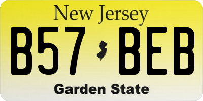 NJ license plate B57BEB