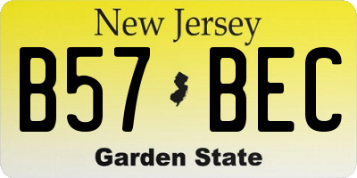 NJ license plate B57BEC
