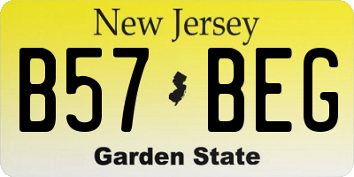 NJ license plate B57BEG