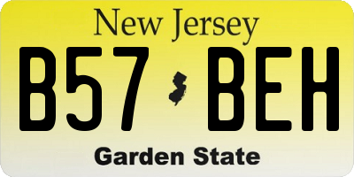 NJ license plate B57BEH