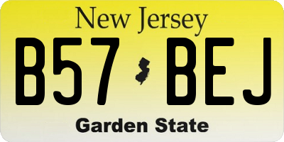 NJ license plate B57BEJ
