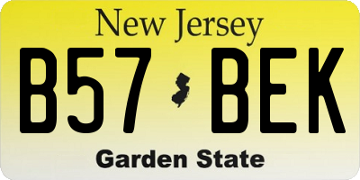 NJ license plate B57BEK