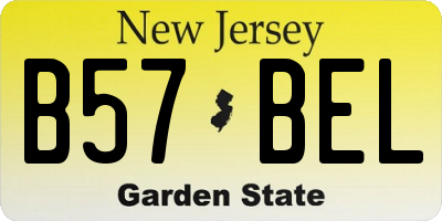NJ license plate B57BEL