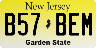 NJ license plate B57BEM