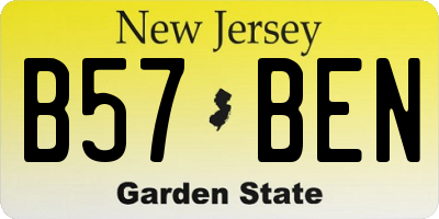 NJ license plate B57BEN