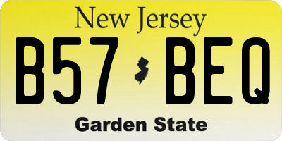 NJ license plate B57BEQ