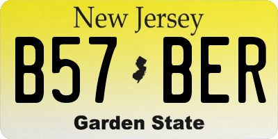 NJ license plate B57BER