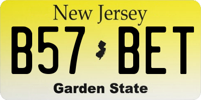 NJ license plate B57BET