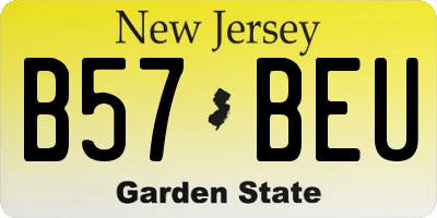 NJ license plate B57BEU