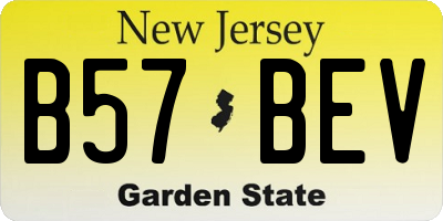 NJ license plate B57BEV