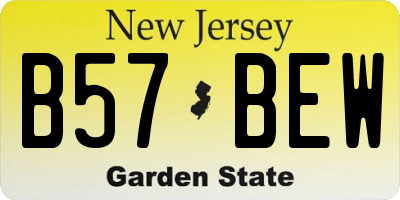 NJ license plate B57BEW
