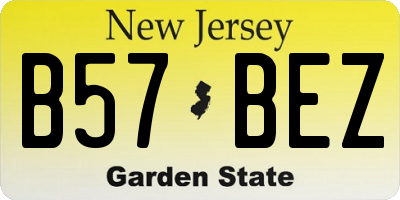 NJ license plate B57BEZ