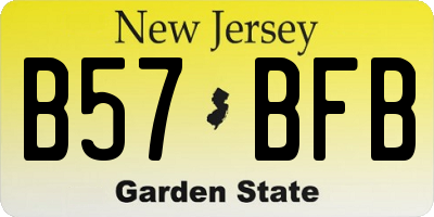 NJ license plate B57BFB