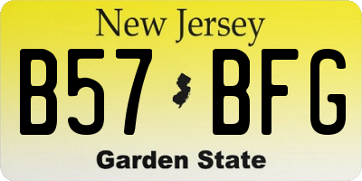 NJ license plate B57BFG
