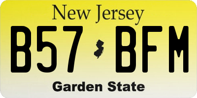 NJ license plate B57BFM