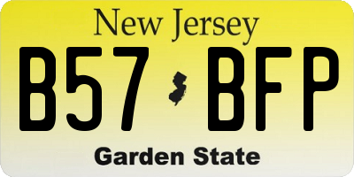 NJ license plate B57BFP