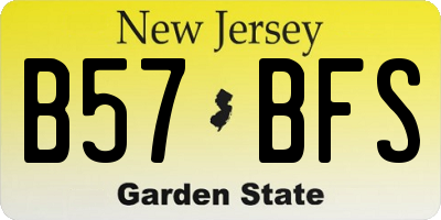 NJ license plate B57BFS