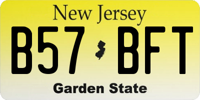 NJ license plate B57BFT