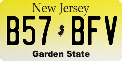 NJ license plate B57BFV