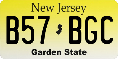 NJ license plate B57BGC