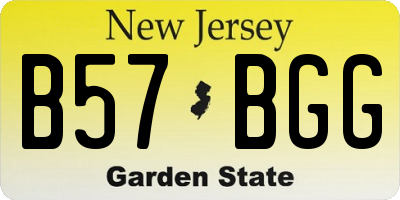 NJ license plate B57BGG