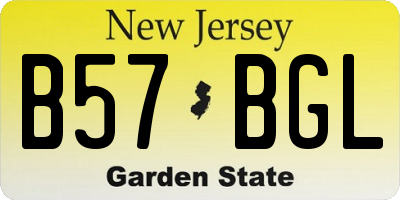 NJ license plate B57BGL