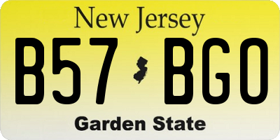 NJ license plate B57BGO