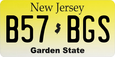 NJ license plate B57BGS