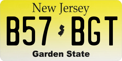NJ license plate B57BGT