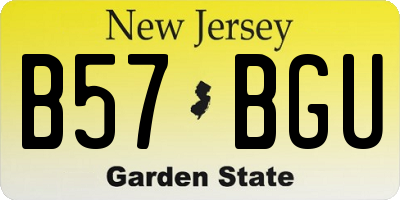 NJ license plate B57BGU