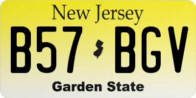 NJ license plate B57BGV
