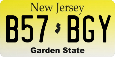 NJ license plate B57BGY