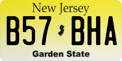 NJ license plate B57BHA