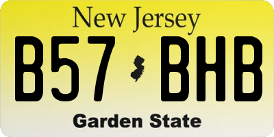 NJ license plate B57BHB