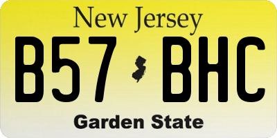 NJ license plate B57BHC