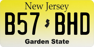 NJ license plate B57BHD