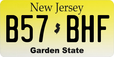 NJ license plate B57BHF